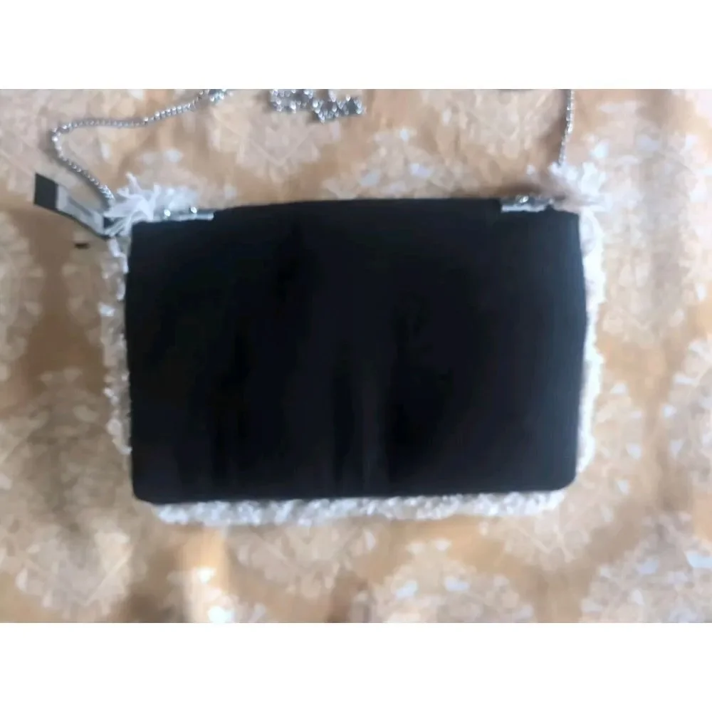 New Lulus‎ Beaded Moon star Design Purse Black W/ Fringe Bohemian Boho chain